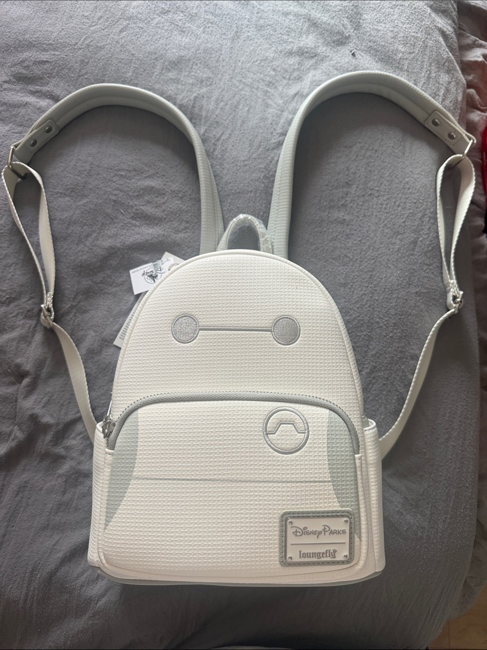 Loungefly White Baymax Mini Backpack – Textured Disney Parks Design
